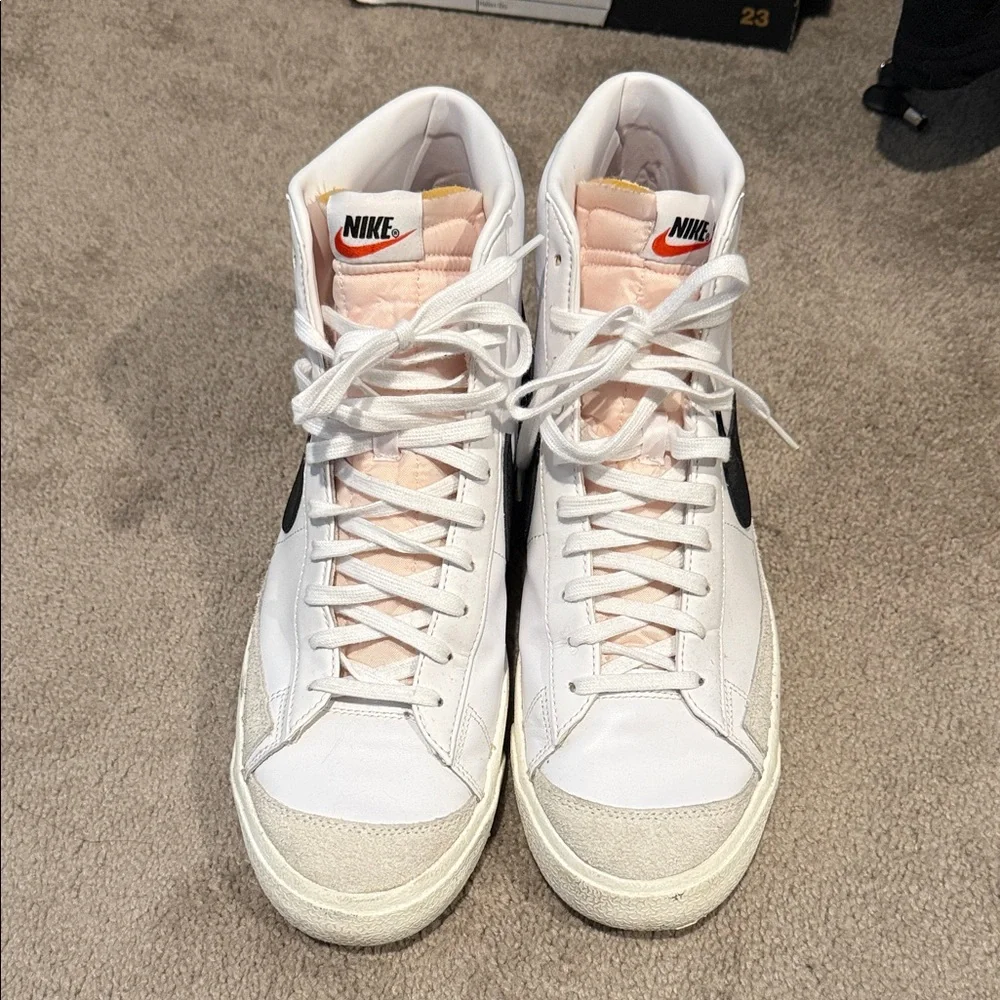 Nike (Blazers) White and Black Leather High-Tops